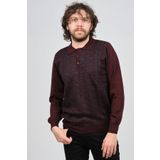 Woolman Erkek Desenli Polo Yaka Yün Kazak 1572001 Bordo