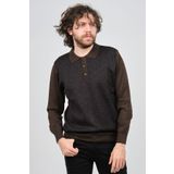 Woolman Erkek Desenli Polo Yaka Yün Kazak 1572001 Kahverengi