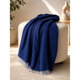 Wooly Life Hakiki Yün Battaniye Çift Kişilik 180X220 %100 Yün - 180 x 220 - Lacivert