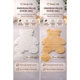 Wooly Life Peluş Halı Ayıcık Desen 70X100 Paspas Çocuk Odası - 80 x 100 - Beyaz