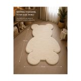 WOOLY LIFE Peluş halı ayıcık tavşan tüyü 70x100 çocuk odası kapı önü koridor paspas