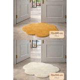Wooly Life Peluş Halı Bulut Desen 75X100 Paspas Çocuk Odası - 70 x 100 - Beyaz
