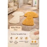 Wooly Life Peluş Halı Mantar Desen 70X100 Paspas Çocuk Odası - 70 x 100 - Beyaz