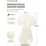Wooly Life Peluş Halı Mantar Desen 70X100 Paspas Çocuk Odası - 80 x 100 - Beyaz