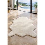 Wooly Life Peluş Halı Post Desen Paspas Çocuk Odası Post Halı - 50 x 70 - Beyaz