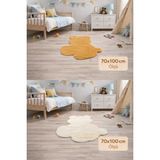 Wooly Life Peluş Yan Duran Ayıcık Desen 70X100 Paspas Çocuk Odası - 70 x 100 - Beyaz