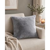 Wooly Life Peluş Yastık Kırlent 40X40 Puffy Kırlent Yastık 1 Adet - 40 x 40 - Gri