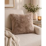 Wooly Life Peluş Yastık Kırlent 40X40 Puffy Kırlent Yastık 1 Adet - 40 x 40 - Kahverengi