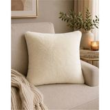 Wooly Life Peluş Yastık Kırlent 40X40 Puffy Kırlent Yastık 1 Adet - 40 x 40 - Krem