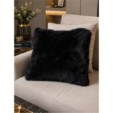 Wooly Life Peluş Yastık Kırlent 40X40 Puffy Kırlent Yastık 1 Adet - 40 x 40 - Siyah