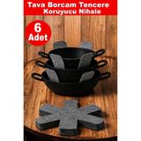 Wooly Life Tencere Tava Borcam Tabak Cam Koruyucu Çizdirmez Keçe 30X30 6 Lı Set - 35 - 000-Siyah