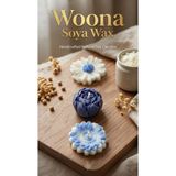 Woona Doğal Soya Wax 3'lü Çiçek Mum Seti - Şakayık, Papatya ve Yıldız Çiçeği - Vanilya Kokulu El Yapımı Doğal Soya Wax Premium Kokulu Mum Seti - woonamum-6