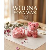 Woona Doğal Soya Wax Pembe Ayıcık ve Gül Mum Seti - Vanilya & Gül Kokulu El Yapımı Doğal Soya Wax Premium Kokulu Mum Seti - woonamum-4