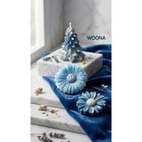 Woona Doğal Soya Wax Vanilya Kokulu Çam Ağacı ve Papatya Figürlü El Yapımı Doğal Soya Wax Premium Kokulu Mum Seti - woonamum-8