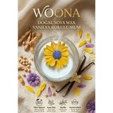 Woona Doğal Soya Wax Vanilya Kokulu El Yapımı Cam Kavanoz El Yapımı Doğal Soya Wax Premium Kokulu Mum - woonamum-10