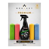 woonkey Jant Temizleyici Seti 500 ml + 4 Adet Premium Mikrofiber Bez Jant Temizleyici Oto Jant Bakım Fren Tozu Kir Temizleme Seti