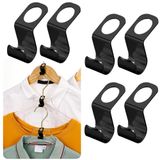 Woonsoon 15 Adet Metal Elbise Askısı Bağlantı Kancaları, Paslanmaz Çelik Süper Sağlam Askı Uzatma Kancaları, Verimli Dolap Yer Tasarrufu, Kullanımı Kolay, Ağır Giysilere Uygun, Her Türlü Askıya Uyar, Siyah