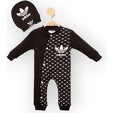 Woops Baby Marka Addas Desen Şapkalı Tulum 6-24 Ay - Siyah - 2 Yaş