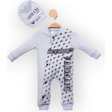 Woops Baby Marka Armany Desen Şapkalı Tulum 6-24 Ay - Bebe Mavisi - 2 Yaş