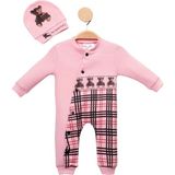 Woops Baby Marka Borberi Desen Şapkalı Tulum Unisex 6-24 Ay - 2 Yaş - Pembe
