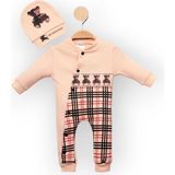 Woops Baby Marka Borberi Desen Şapkalı Tulum Unisex 6-24 Ay - 2 Yaş - Somon