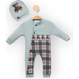 Woops Baby Marka Borberi Desen Şapkalı Tulum Unisex 6-24 Ay - 2 Yaş - Yeşil