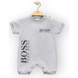 Woops Baby Marka Bossa Desen Çıtçıtlı Tulum Unisex 6-24 Ay - 2 Yaş - Gri