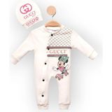 Woops Baby Marka Cuccy Desen Şapkalı Tulum 6-24 Ay - Ekru - 2 Yaş