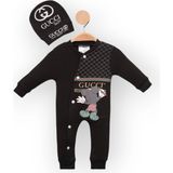 Woops Baby Marka Cuccy Desen Şapkalı Tulum 6-24 Ay - Siyah - 2 Yaş