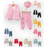 Woops Baby Marka Moller Desen Baskı Yelekli Üçlü Takım Unisex 6-36 Ay - 9 Ay - Siyah