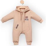 Woops Baby Marka Moşino Desen Kapşonlu Tulum 6-24 Ay - Bej - 3 Yaş