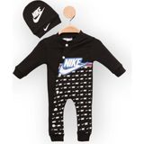 Woops Baby Marka Nke Desen Şapkalı Tulum 6-24 Ay - Siyah - 2 Yaş
