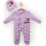 Woops Baby Marka Tomm Desen Şapkalı Tulum 6-24 Ay - Lila - 2 Yaş