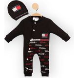 Woops Baby Marka Tomm Desen Şapkalı Tulum 6-24 Ay - Siyah - 2 Yaş