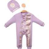 Woops Baby Marka Versay Desen Şapkalı Tulum 6-24 Ay - Lila - 2 Yaş