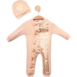 Woops Baby Marka Versay Desen Şapkalı Tulum 6-24 Ay - Somon - 2 Yaş