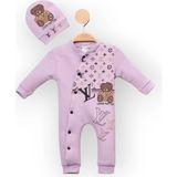 Woops Baby Marka Wilton Desen Şapkalı Tulum Unisex 6-24 Ay - 2 Yaş - Lila