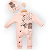 Woops Baby Marka Wilton Desen Şapkalı Tulum Unisex 6-24 Ay - 2 Yaş - Somon