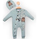 Woops Baby Marka Wilton Desen Şapkalı Tulum Unisex 6-24 Ay - 2 Yaş - Yeşil
