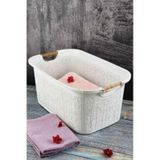 Woow Çamaşır Sepeti - Çamaşır Sepeti - Plastik Sepet 30 Lt - Beyaz Beyaz