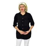 Woow Kadın Cep Taşlı Ayrobin Gömlek Siyah 40 Tunik BGL-ST03699