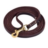 WOPOKY 4FT / 5FT / 6FT Geninue Deri Tasma, Küçük ve Orta Ölçekli Köpekler Eğitimi ve Yürüyüşü için - Renk Siyah / Kahverengi (4FT, Kahverengi)