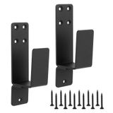 WOPPLXY 2 Paket Kapı Barikat Braketleri, Ev Güvenliği için 2x4 Bar Braketleri, Damla Açık Bar Tutucu Çelik U Braketi, Bodrum Ev Kulübe Depoları için Kapı Metal Bar Braketi, Arka Bahçe Ahır Kapısı,