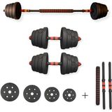 Woqes Çok Fonksiyonlu Dambıl ve Bar Seti 28 kg – Ayarlanabilir Ağırlıklar (2.5-2-1.25-1 Kg) + 4 Klipsli