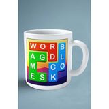 Word Search Block Mobil Oyun Baskılı Kupa Bardak Çift Taraflı Baskı Kişiye Özel Model 2