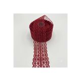WORDAKS Çift Katlı Dantel Kurdele Bordo Fisto 5 Mt, Bohça, Nişan, Çeyiz, Nikah, Hediye, Şeker, Süsleme
