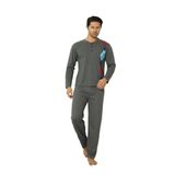 Wordex Falkom 5010 İnterlok Kalın Kışlık Desenli Erkek Ev Pijama Takımı (Füme, M)