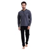Wordex Falkon 7204 Polar Kışlık Erkek Ev Pijama Takımı Uyku Takımı (Lacivert, M)