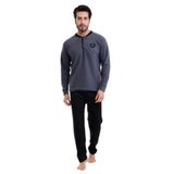 Wordex Falkon 7204 Polar Kışlık Erkek Ev Pijama Takımı Uyku Takımı (Siyah, M)
