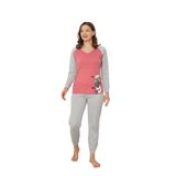 Wordex Fawn 04-3024 İnterlok Kumaş Minnoş Kedili Kışlık Ev Kadın Pijama Takımı (Pembe, L)